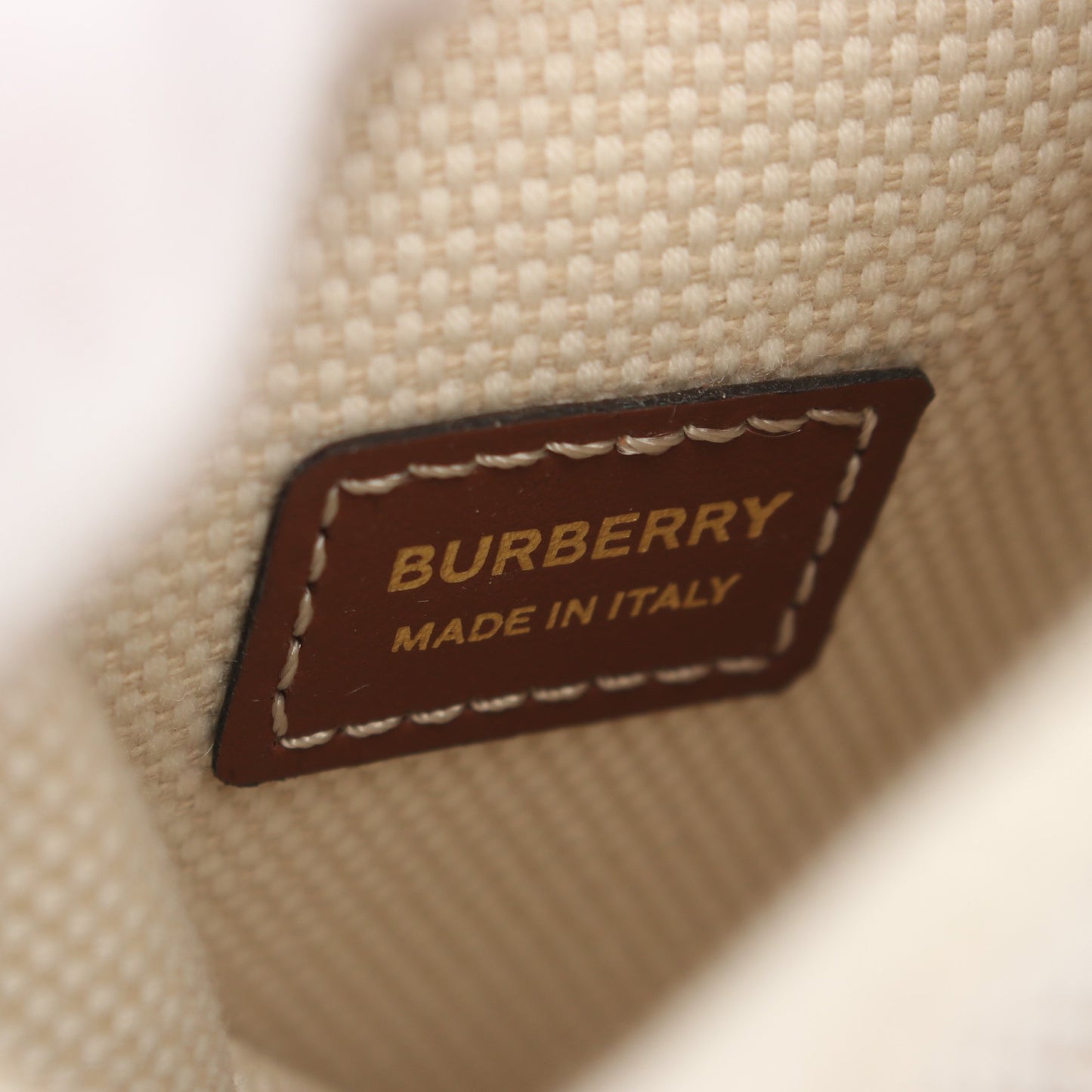 ショルダーバッグ キャンバス レザー オフホワイト ブラウン バーバリー バッグ BURBERRY