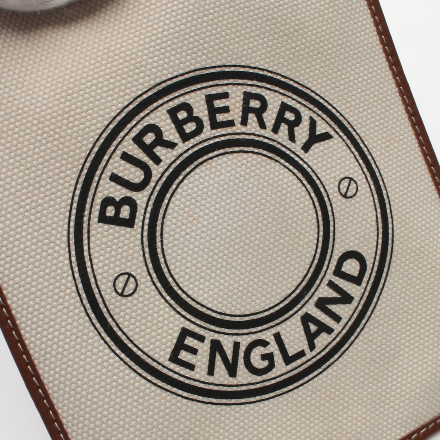 ショルダーバッグ キャンバス レザー オフホワイト ブラウン バーバリー バッグ BURBERRY