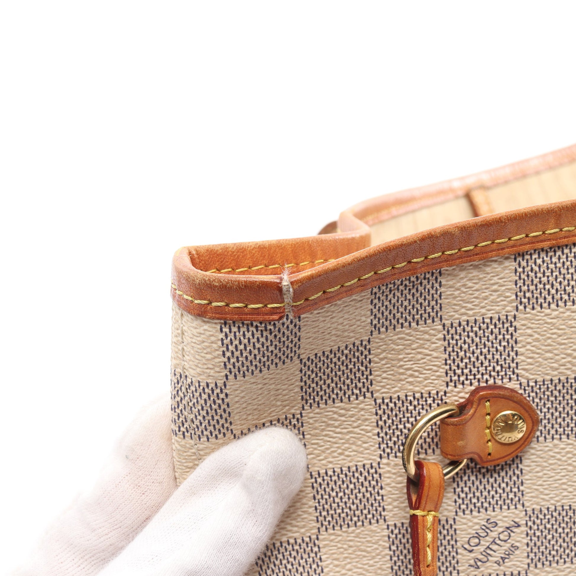 ネヴァーフルMM ダミエアズール ショルダーバッグ トートバッグ PVC レザー ホワイト ルイヴィトン バッグ LOUIS VUITTON