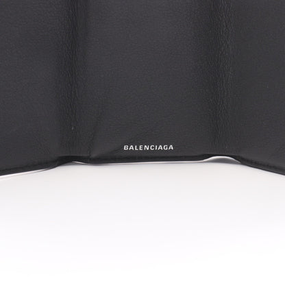 ペーパーミニウォレット コンパクトウォレット 三つ折り財布 レザー ブラック バレンシアガ 財布・小物 BALENCIAGA