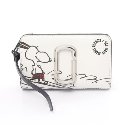 MARC JACOBS × PEANUTS スナップショット 二つ折り財布 レザー ホワイト マルチカラー マークジェイコブス 財布・小物 MARC JACOBS