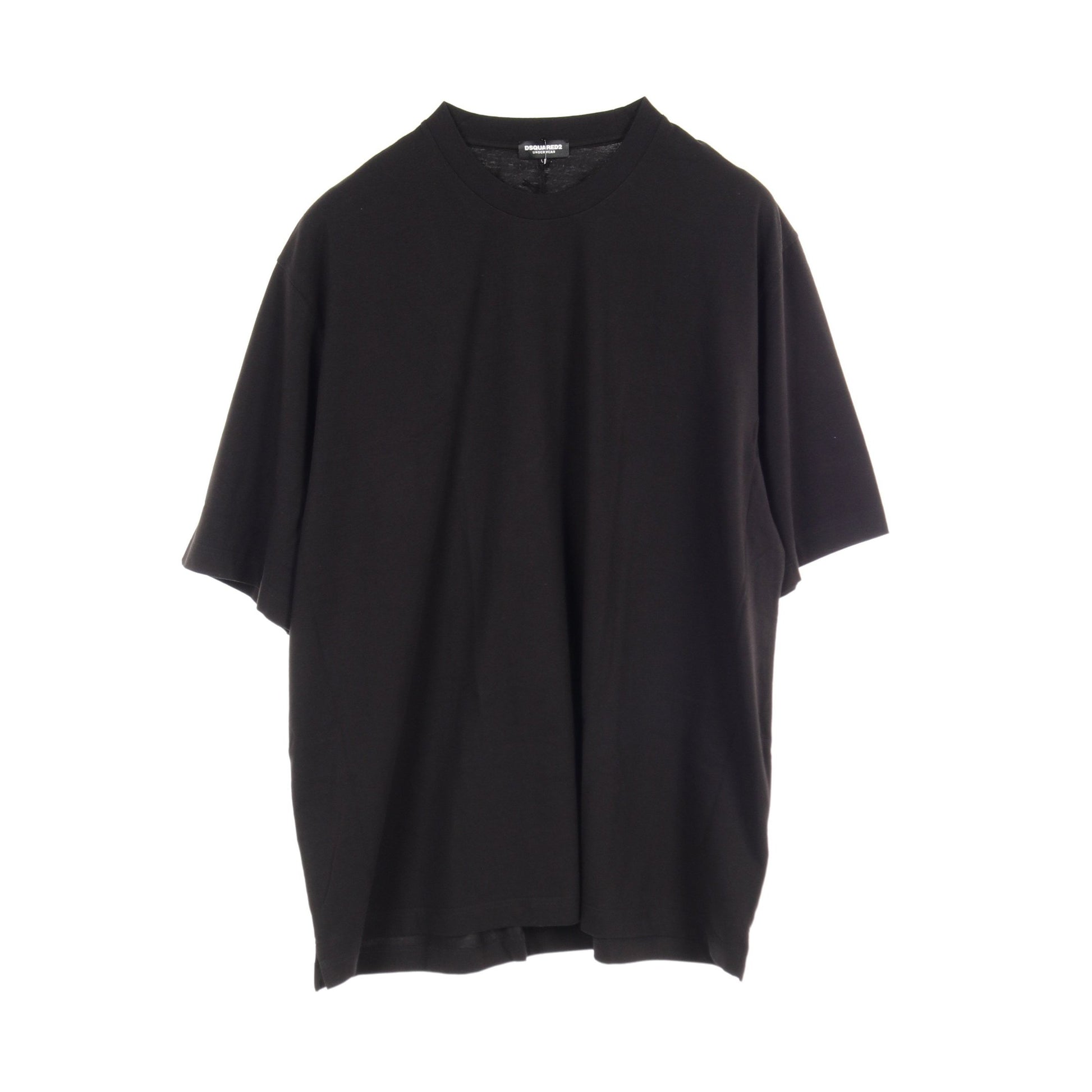 UNDERWEAR Tシャツ クルーネック コットン ブラック ディースクエアード トップス DSQUARED2