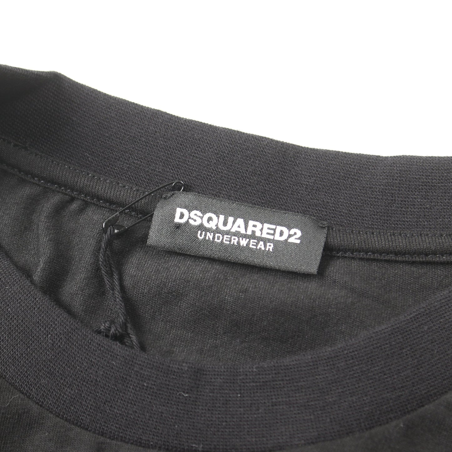 UNDERWEAR Tシャツ クルーネック コットン ブラック ディースクエアード トップス DSQUARED2
