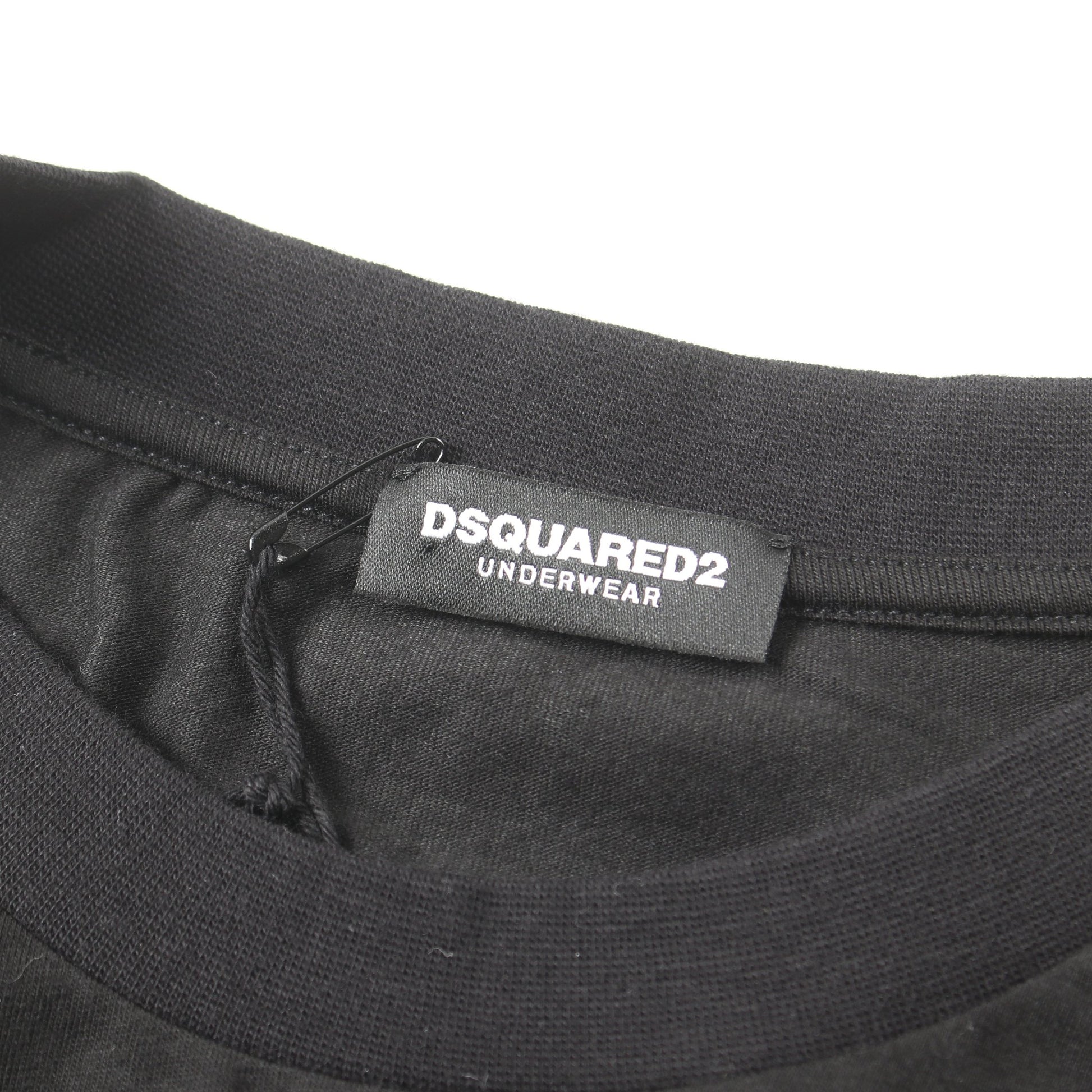 UNDERWEAR Tシャツ クルーネック コットン ブラック ディースクエアード トップス DSQUARED2