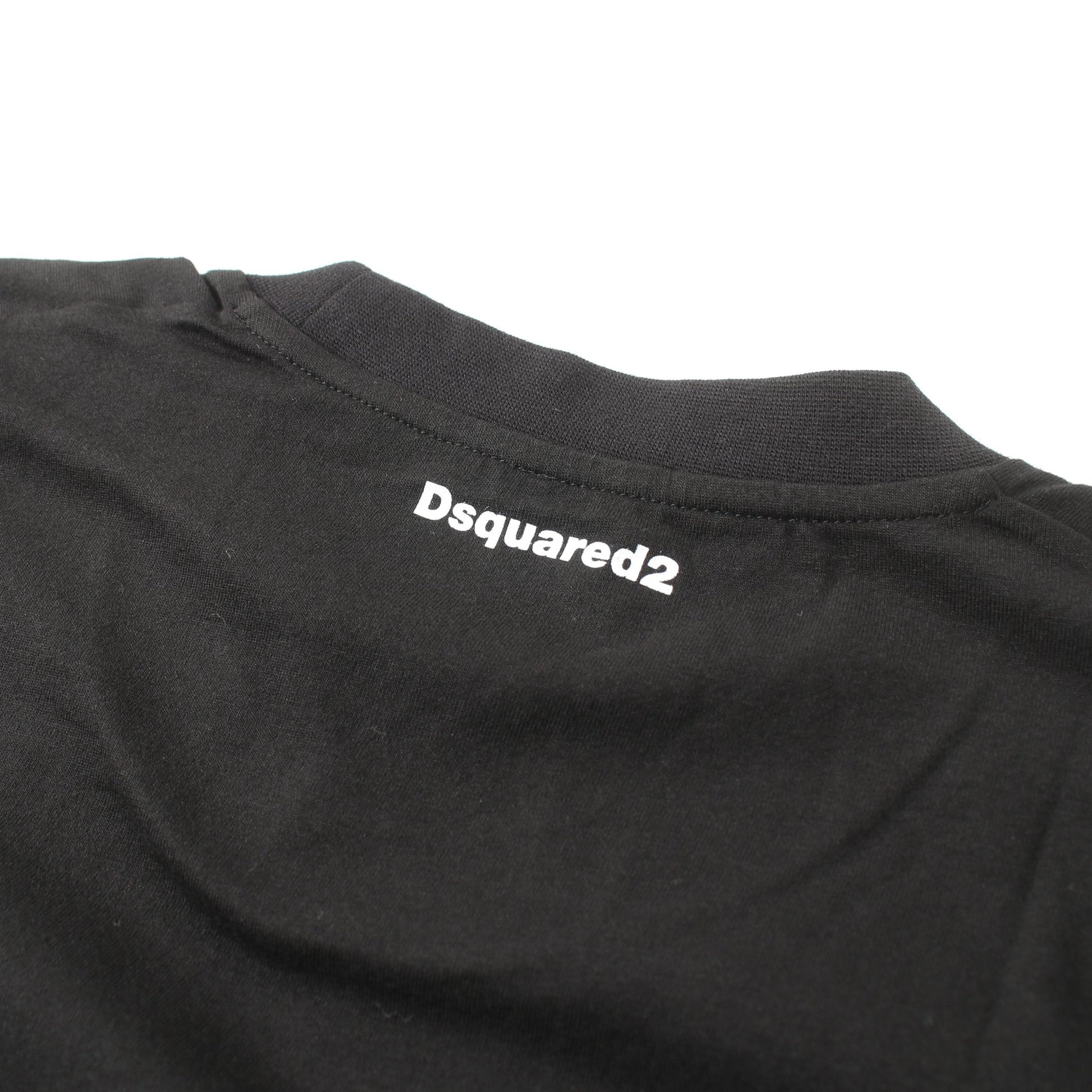 UNDERWEAR Tシャツ クルーネック コットン ブラック ディースクエアード トップス DSQUARED2