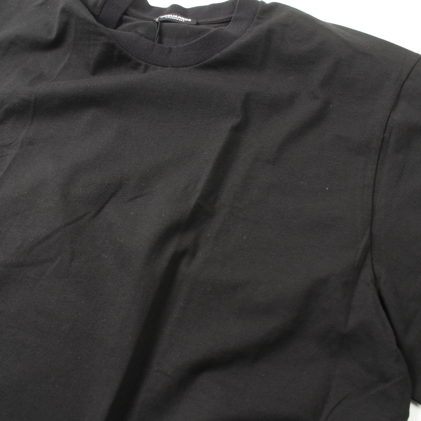 UNDERWEAR Tシャツ クルーネック コットン ブラック ディースクエアード トップス DSQUARED2