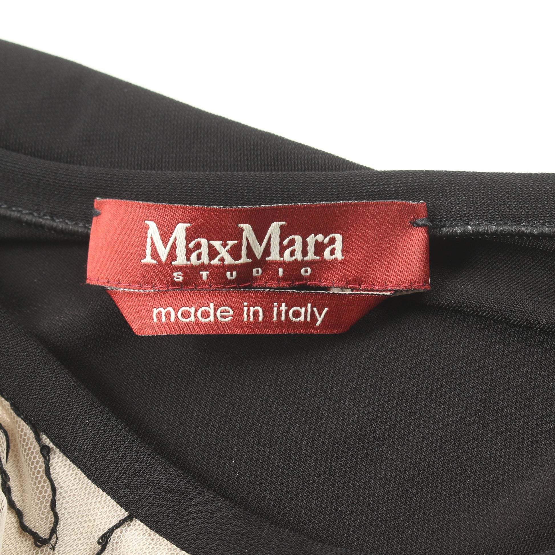 ワンピース ノースリーブ レース ビスコース ブラック ライトベージュ マックスマーラステュディオ ワンピース Max Mara Studio