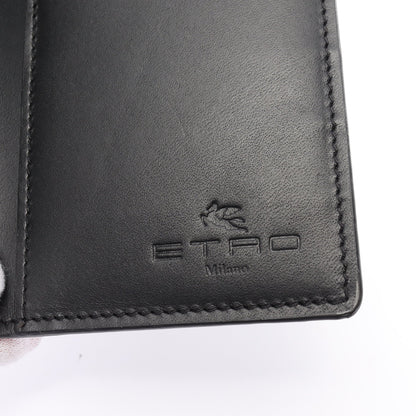 二つ折り長財布 ペイズリー PVC レザー ブラック ダークグレー エトロ 財布・小物 ETRO