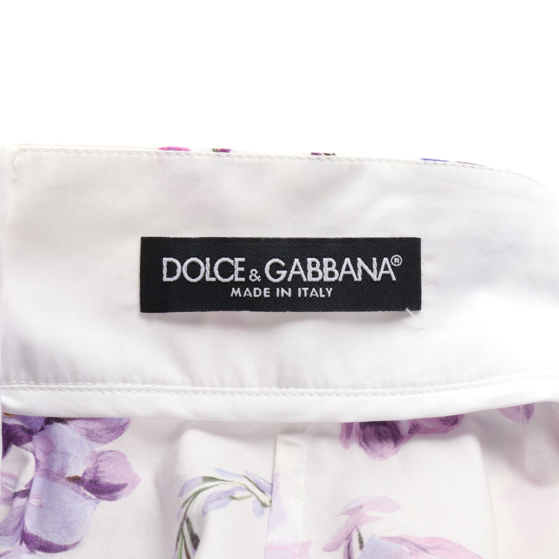 スカート 花柄 コットン パープル ホワイト マルチカラー ドルチェアンドガッバーナ ボトムス DOLCE&GABBANA