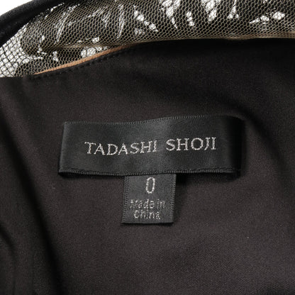 ドレスワンピース レース ナイロン ブラック ピンクベージュ 切替 タダシショージ ワンピース TADASHI SHOJI