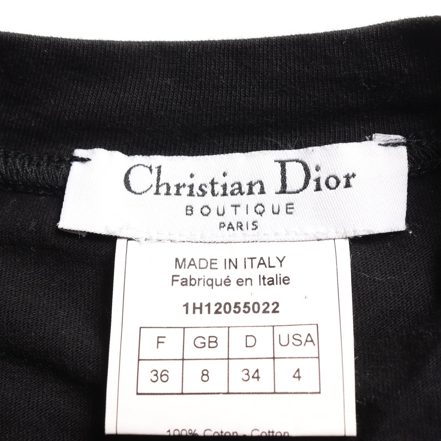 フェイスプリント Tシャツ クルーネック コットン ブラック オレンジ クリスチャンディオール トップス Christian Dior