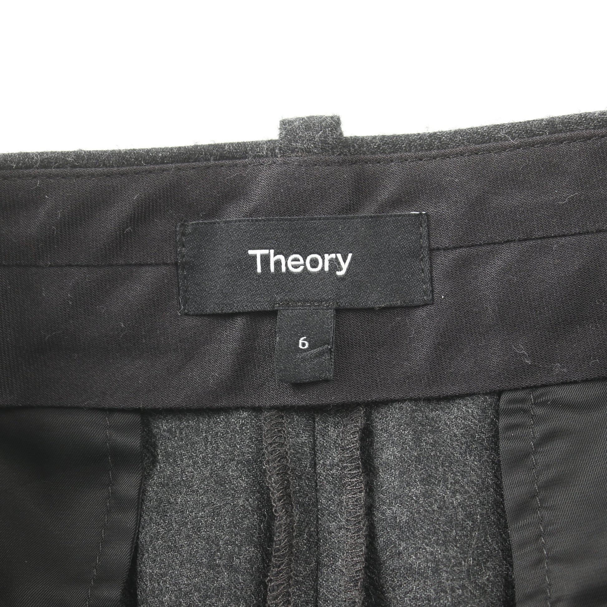 SLEEK FLANNEL DBL スラックス トラウザーズ ワイドパンツ ウール グレー セオリー ボトムス theory