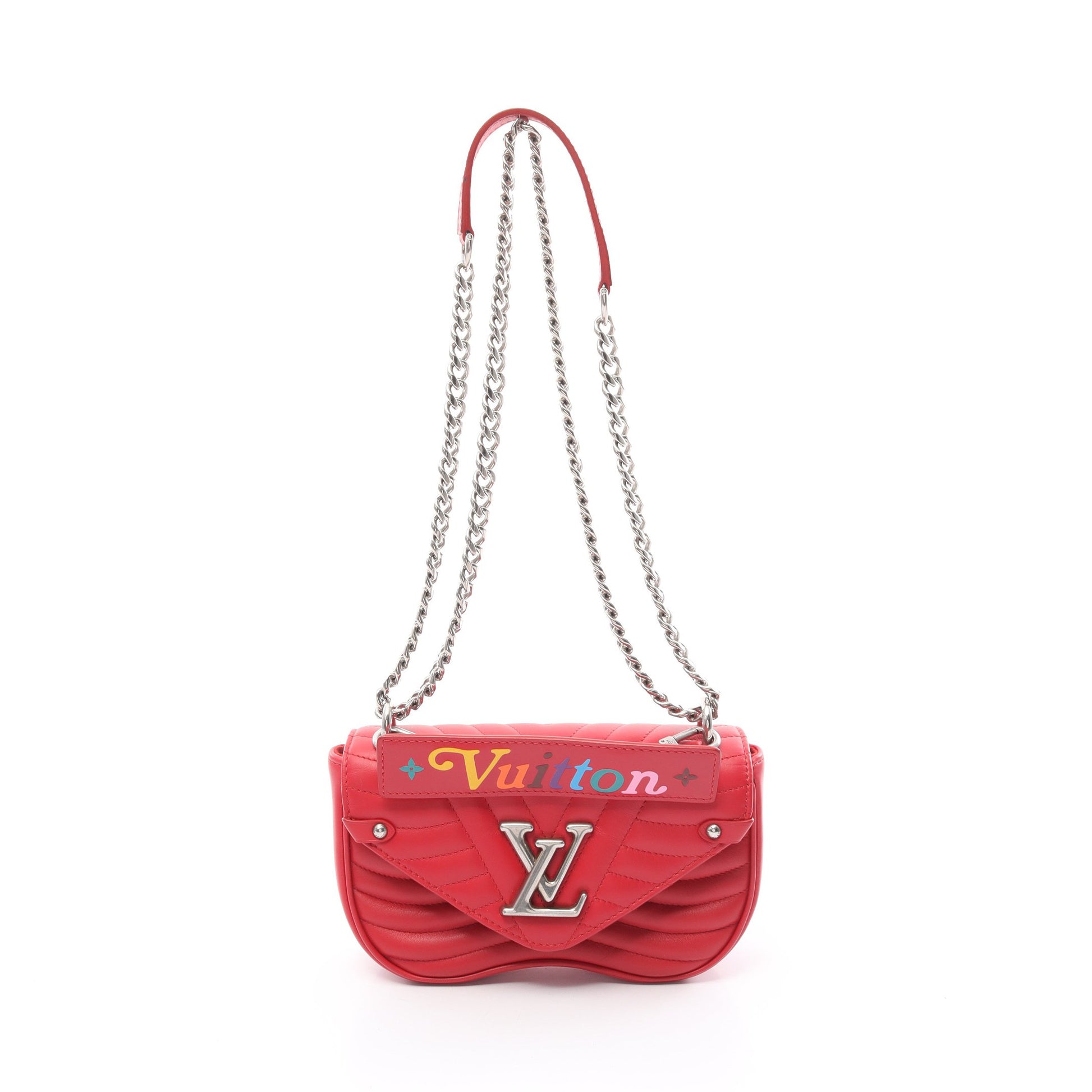 ニューウェーブ チェーンバッグ PM チェーンショルダーバッグ レザー レッド 2WAY ルイヴィトン バッグ LOUIS VUITTON