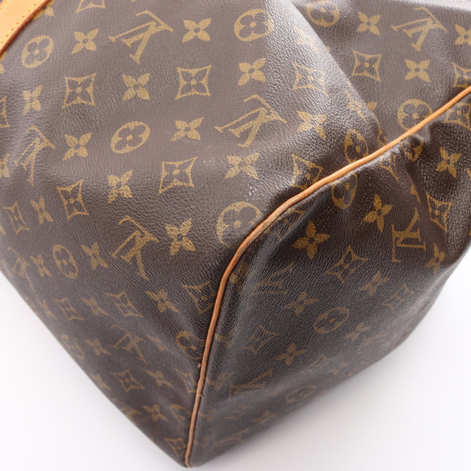 サックスープル55 モノグラム ボストンバッグ PVC レザー ブラウン ルイヴィトン バッグ LOUIS VUITTON