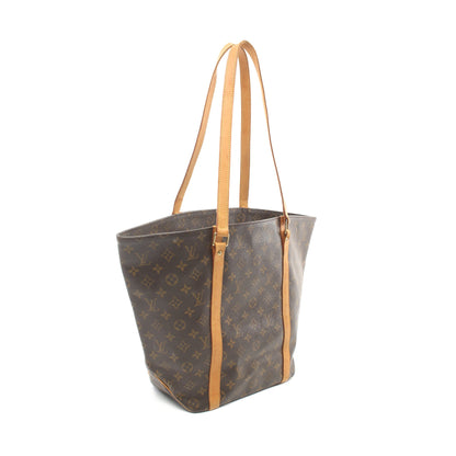 サックショッピング モノグラム ショルダーバッグ トートバッグ PVC レザー ブラウン ルイヴィトン バッグ LOUIS VUITTON