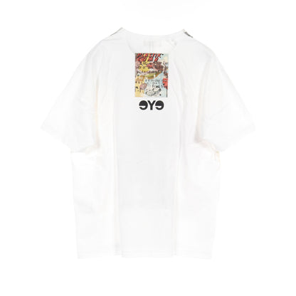 Tシャツ クルーネック プリント コットン ホワイト ベージュ マルチカラー アイコムデギャルソンジュンヤワタナベマン トップス eYe COMME des GARCONS JUNYA WATANABE MAN