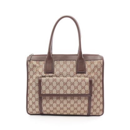 GGキャンバス ハンドバッグ キャンバス レザー ベージュ ブラウン グッチ バッグ GUCCI