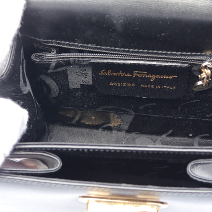 ガンチーニ ハンドバッグ レザー ブラック サルヴァトーレフェラガモ バッグ Salvatore Ferragamo