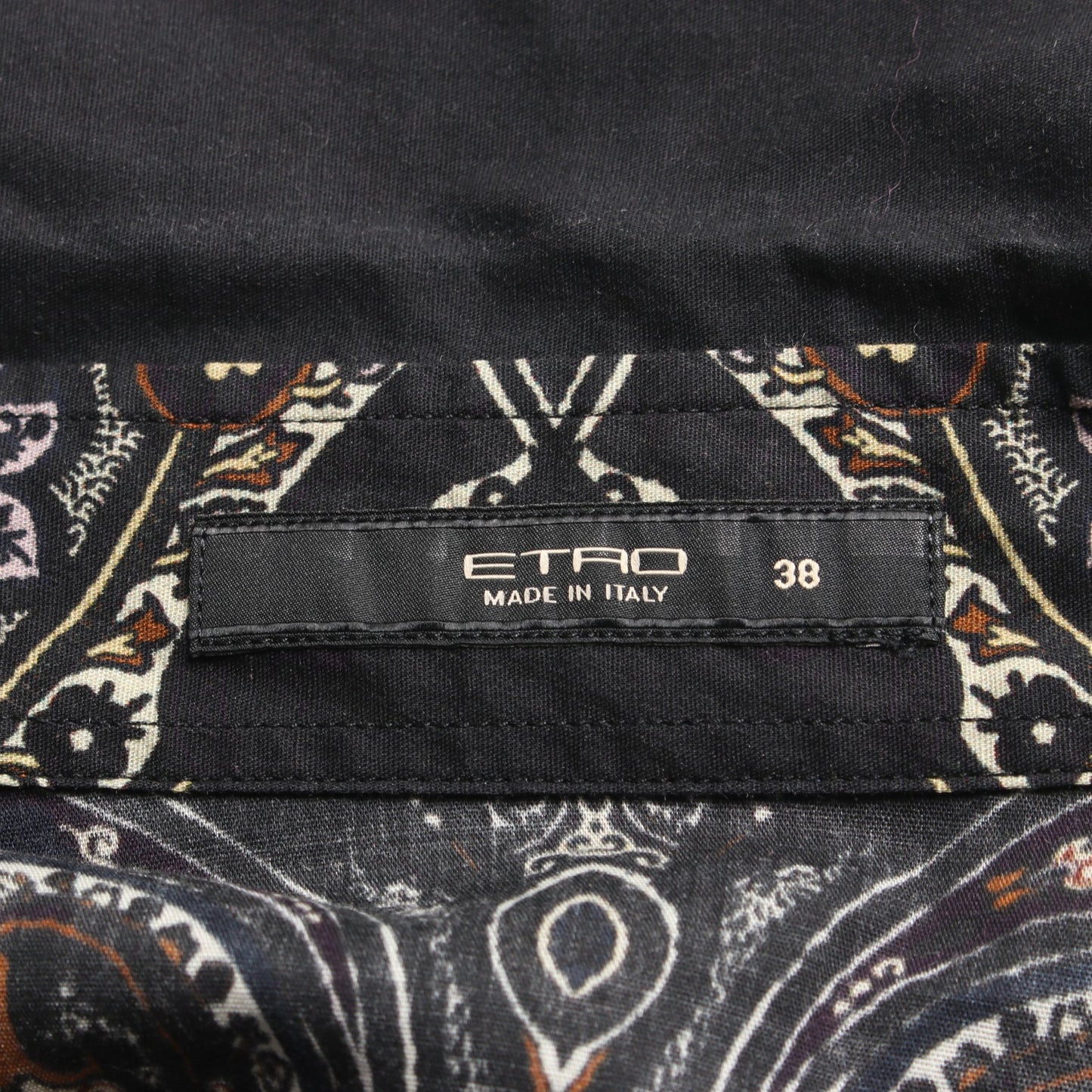 シャツ ペイズリー コットン ブラック マルチカラー エトロ トップス ETRO