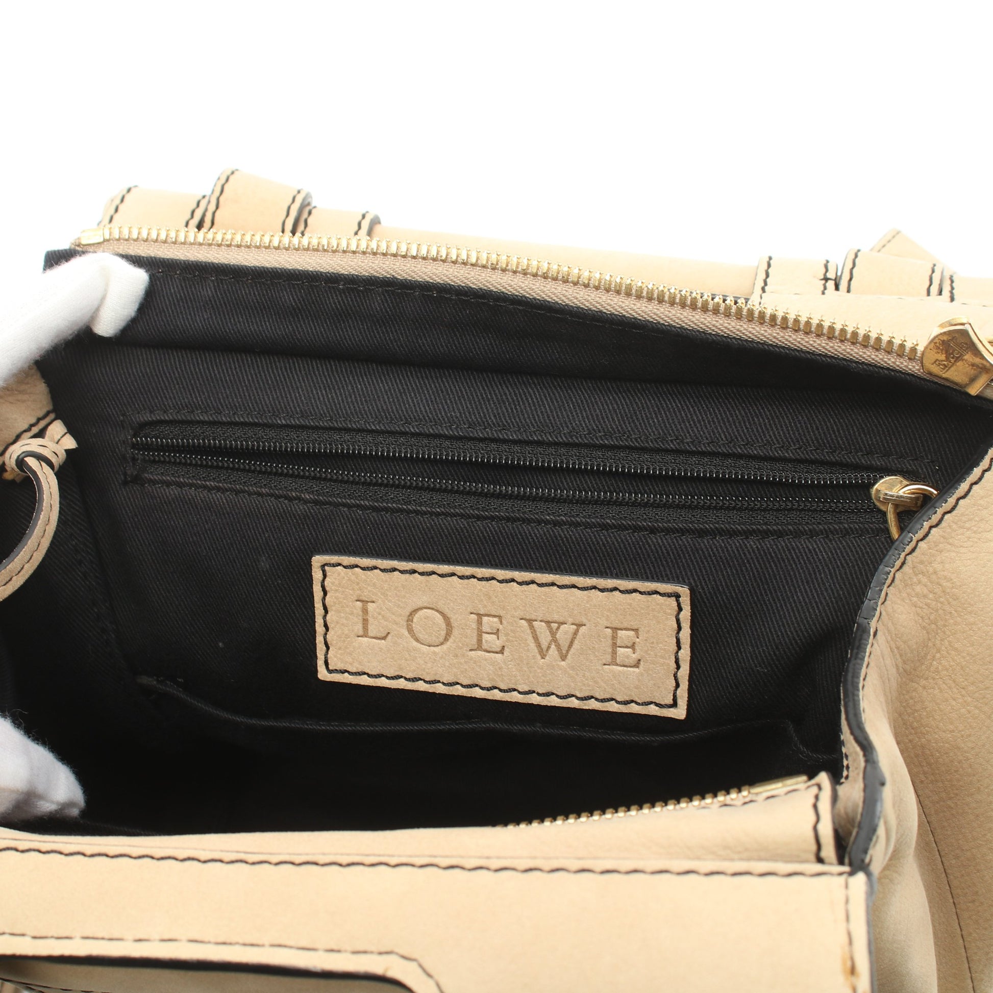 ハンドバッグ トートバッグ レザー ベージュ パスケース付き 2WAY ロエベ バッグ LOEWE