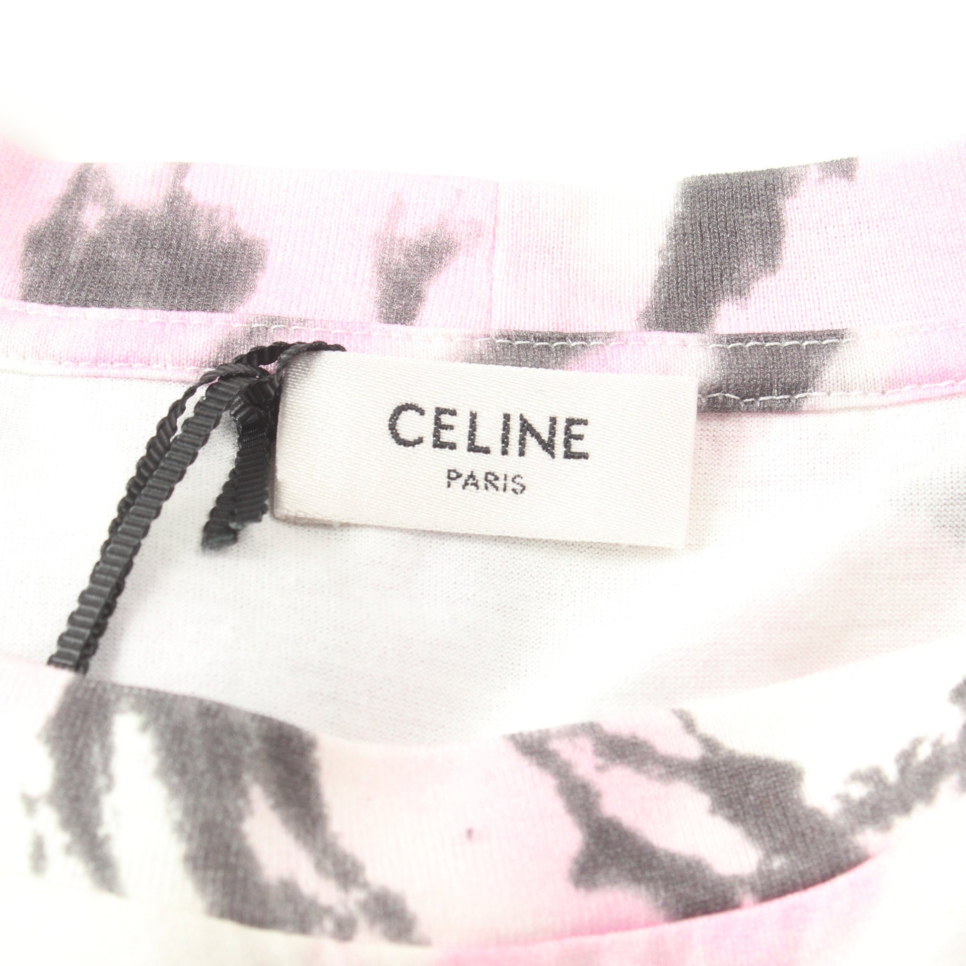 Tシャツ クルーネック タイダイ ロゴプリント コットン マルチカラー セリーヌ トップス CELINE