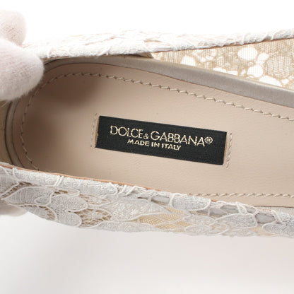 レインボー タオルミナレース パンプス オフホワイト ビジュー ドルチェアンドガッバーナ シューズ DOLCE&GABBANA