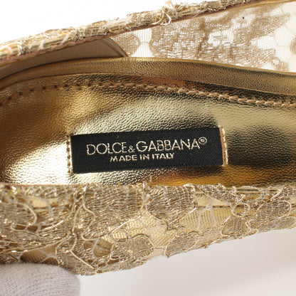 レインボー ルレックスレース パンプス ゴールド ビジュー ドルチェアンドガッバーナ シューズ DOLCE&GABBANA