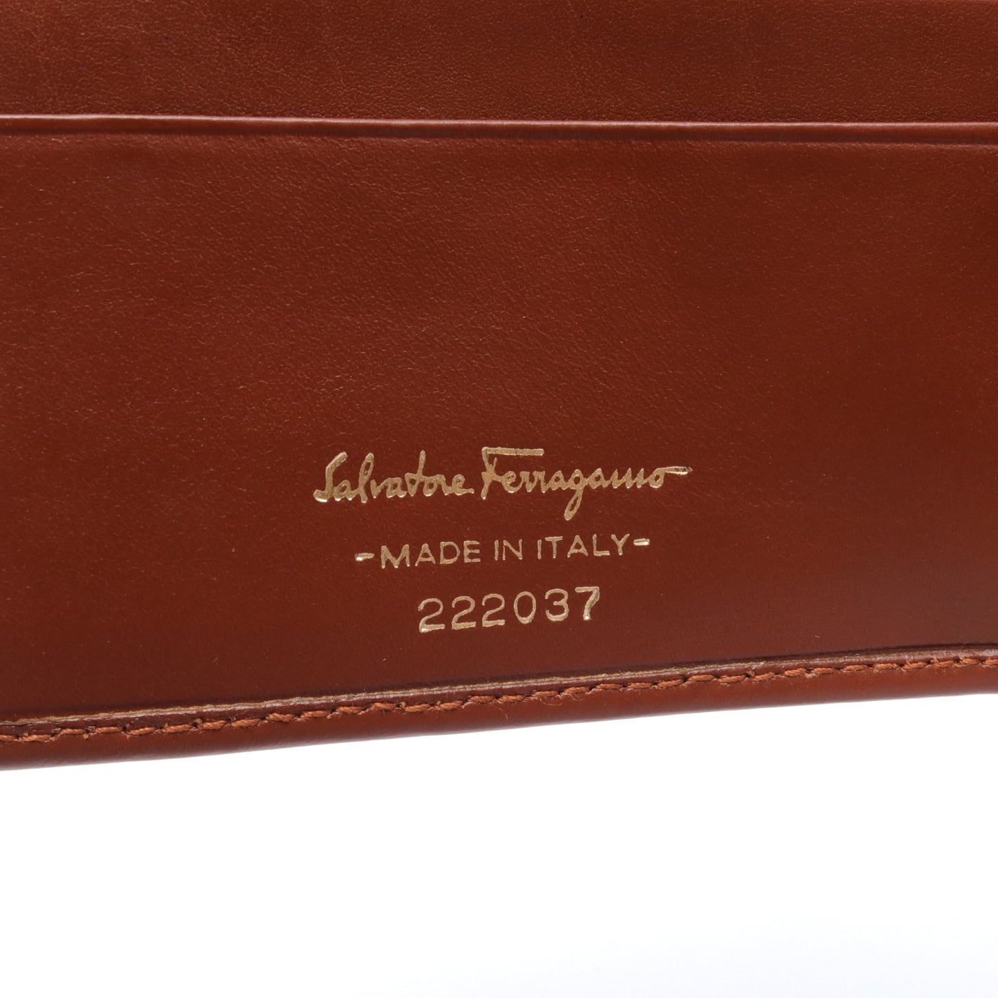 ガンチーニ 二つ折り財布 レザー ブラウン サルヴァトーレフェラガモ 財布・小物 Salvatore Ferragamo