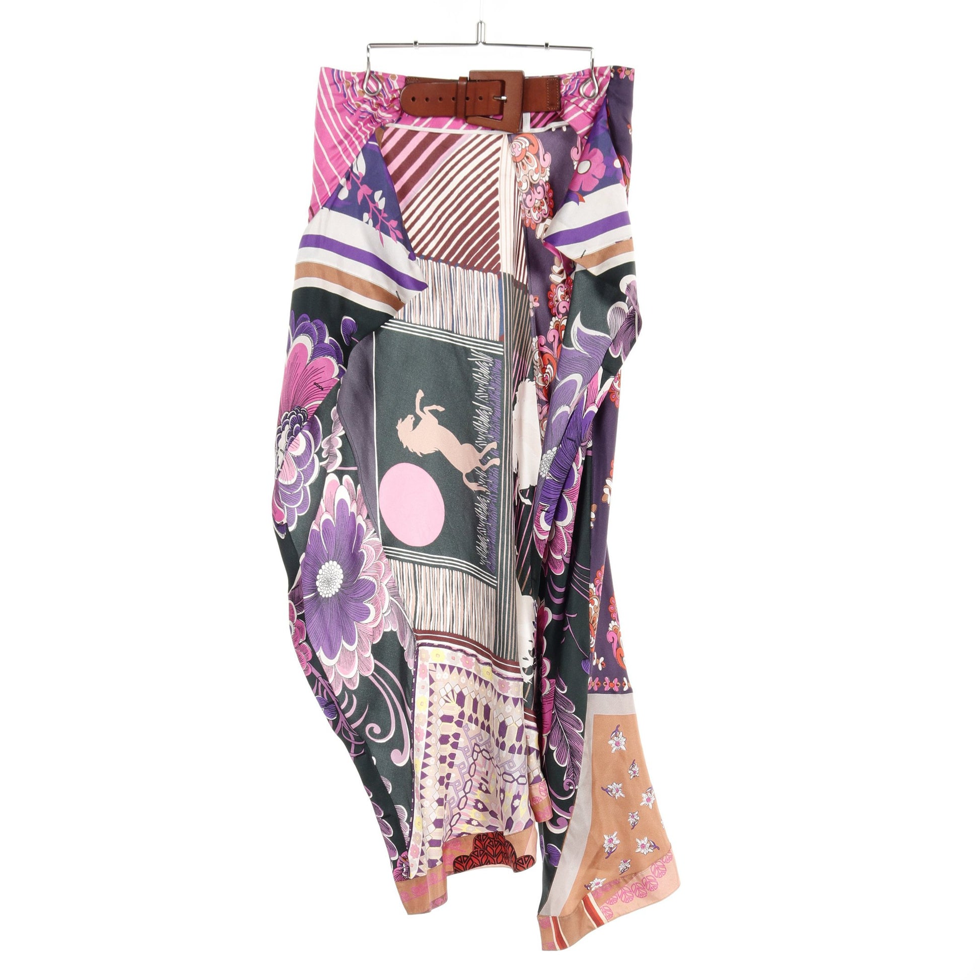 Caravan print twill sarong サロン スカート シルク ピンク マルチカラー クロエ ボトムス Chloe