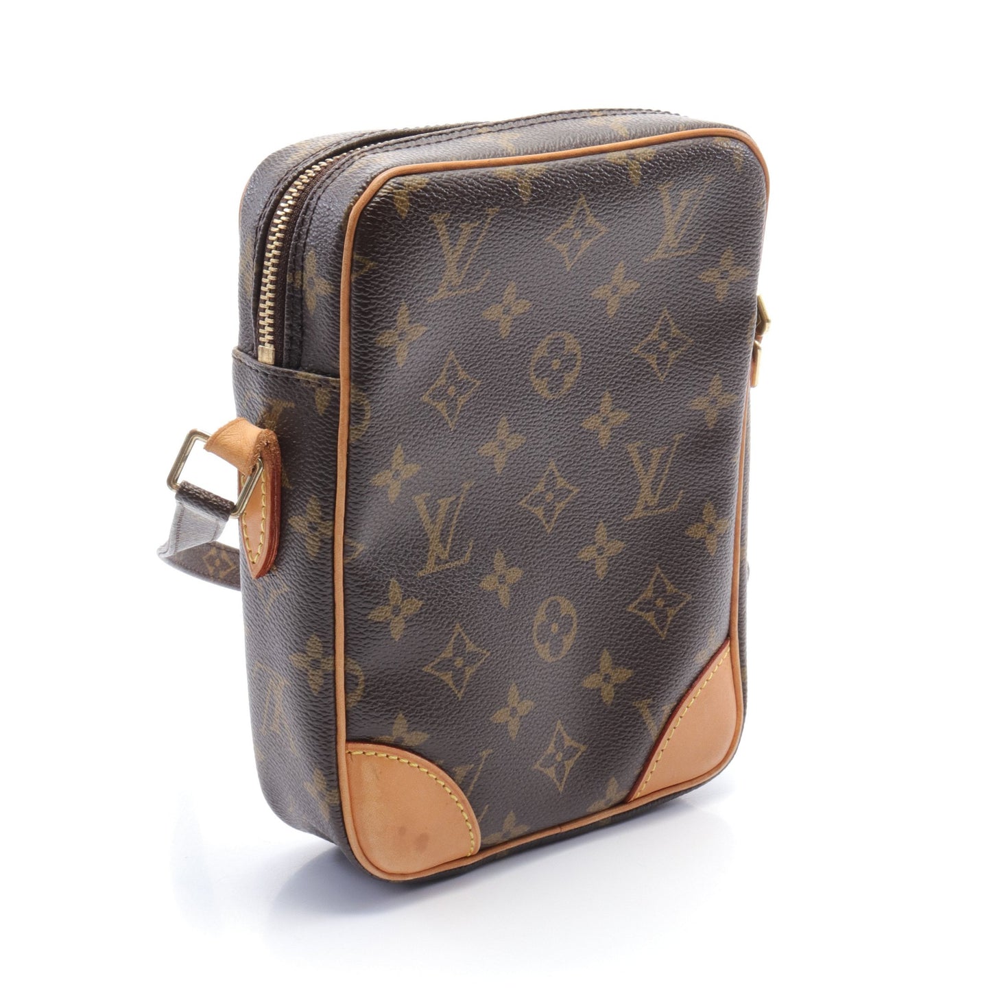 ダヌーブ モノグラム ショルダーバッグ PVC レザー ブラウン ルイヴィトン バッグ LOUIS VUITTON