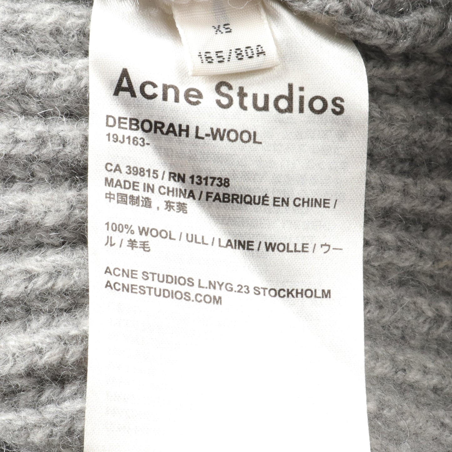 DEBORAH デボラ ニット Vネック ウール グレー アクネストゥディオズ トップス Acne Studios