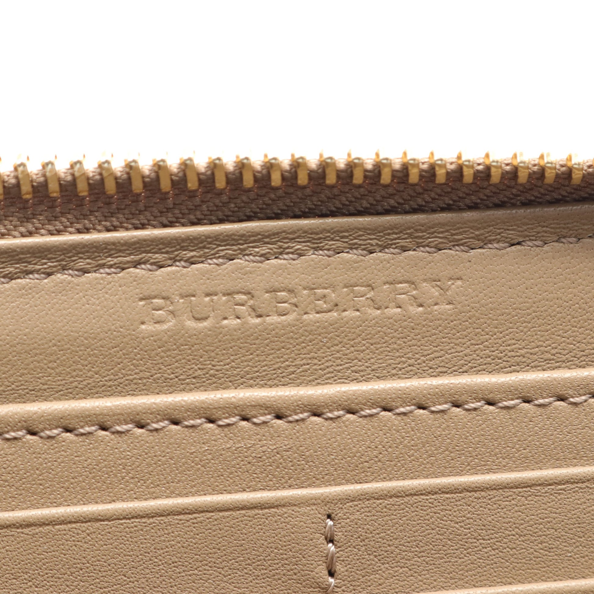 ラウンドファスナー長財布 チェック PVC レザー ベージュ マルチカラー バーバリー 財布・小物 BURBERRY