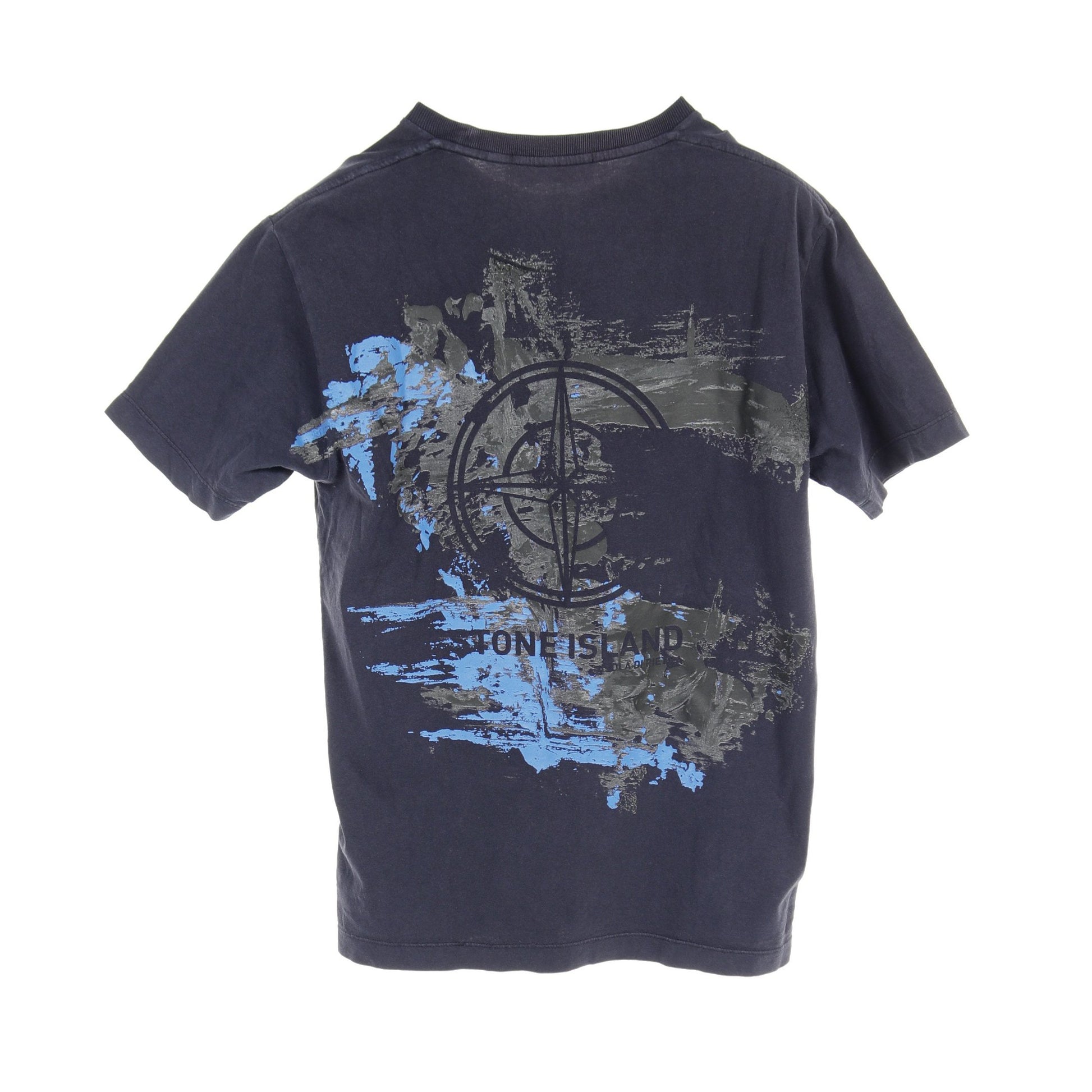 PAINTSTROKE 2 ロゴプリント Tシャツ クルーネック コットン ネイビー マルチカラー ストーンアイランド トップス Stone Island