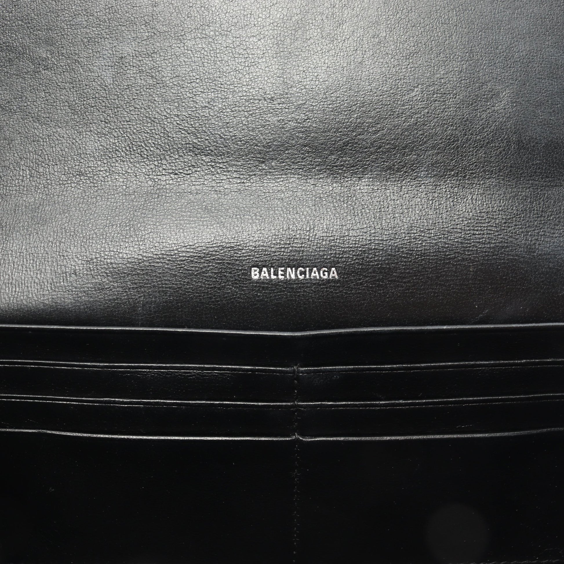 二つ折り長財布 レザー ブラック クロコ型押し バレンシアガ 財布・小物 BALENCIAGA