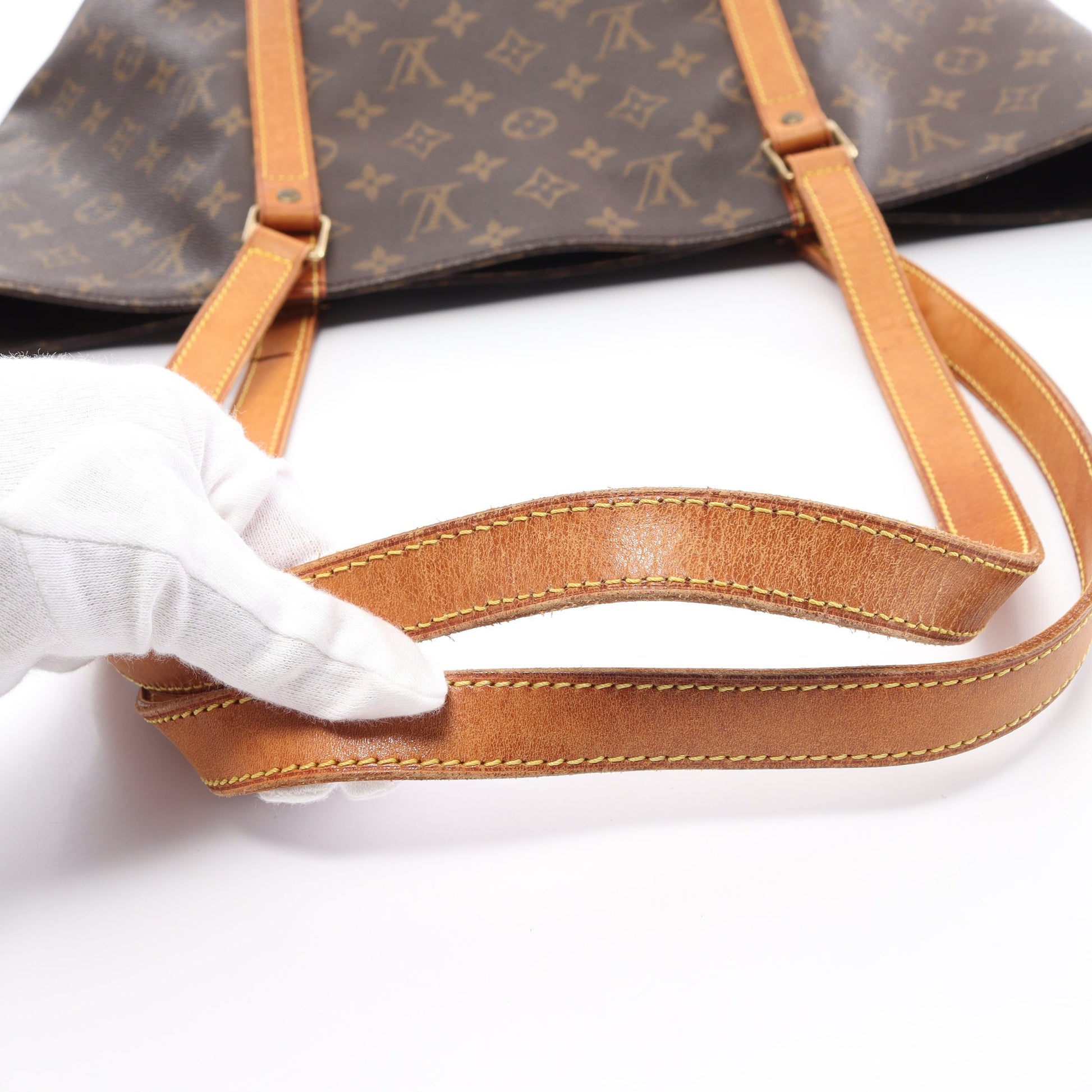 サックショッピング モノグラム ショルダーバッグ トートバッグ PVC レザー ブラウン ルイヴィトン バッグ LOUIS VUITTON