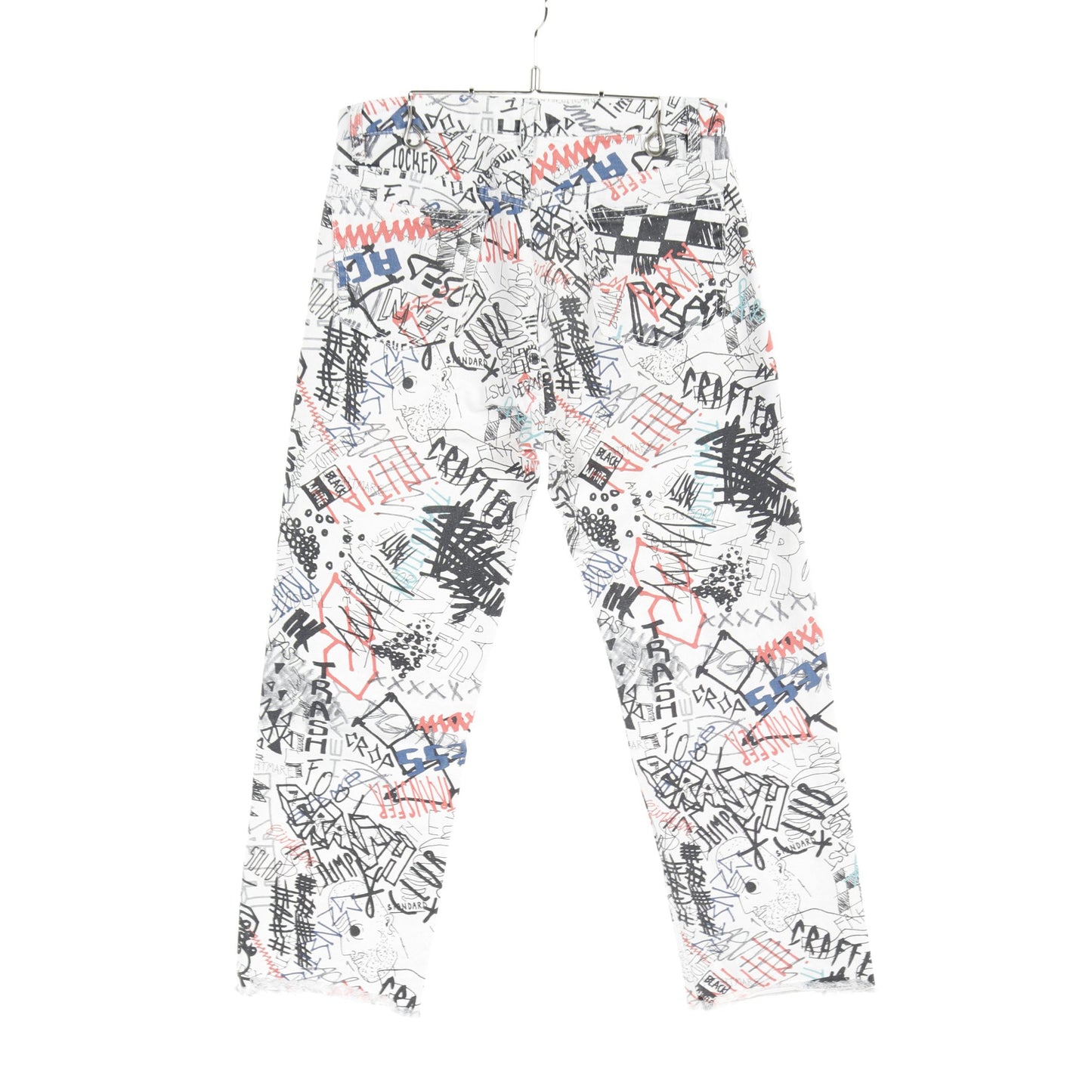 GRAFFITI SPLATTER CAPRI JEANS デニムパンツ コットン ホワイト マルチカラー ダメージ加工 20SS メゾンマルジェラ1 ボトムス Maison Margiela 1