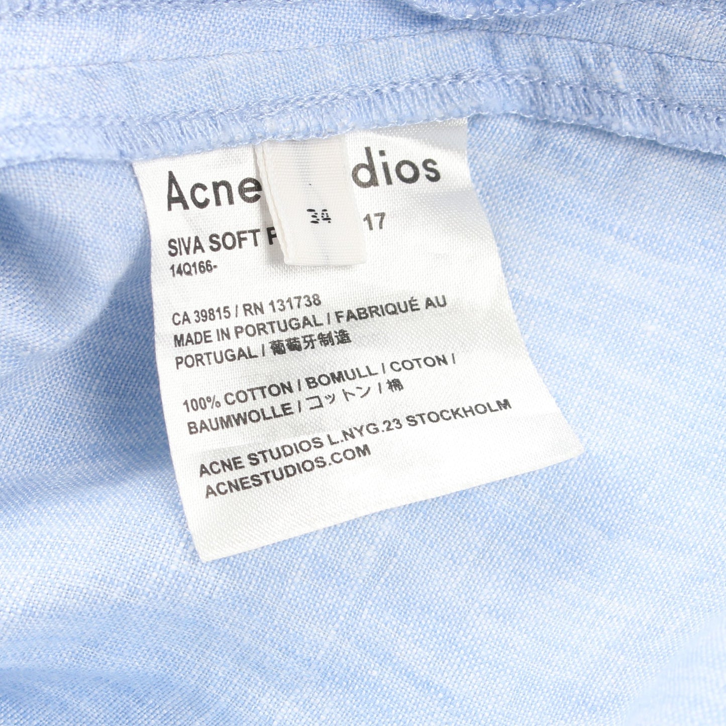 SIVA SOFT POP ワンピース コットン ライトブルー アクネストゥディオズ ワンピース Acne Studios