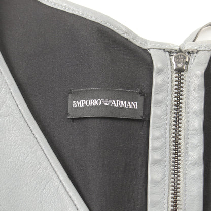 ワンピース ノースリーブ ラムレザー グレー エンポリオアルマーニ ワンピース EMPORIO ARMANI