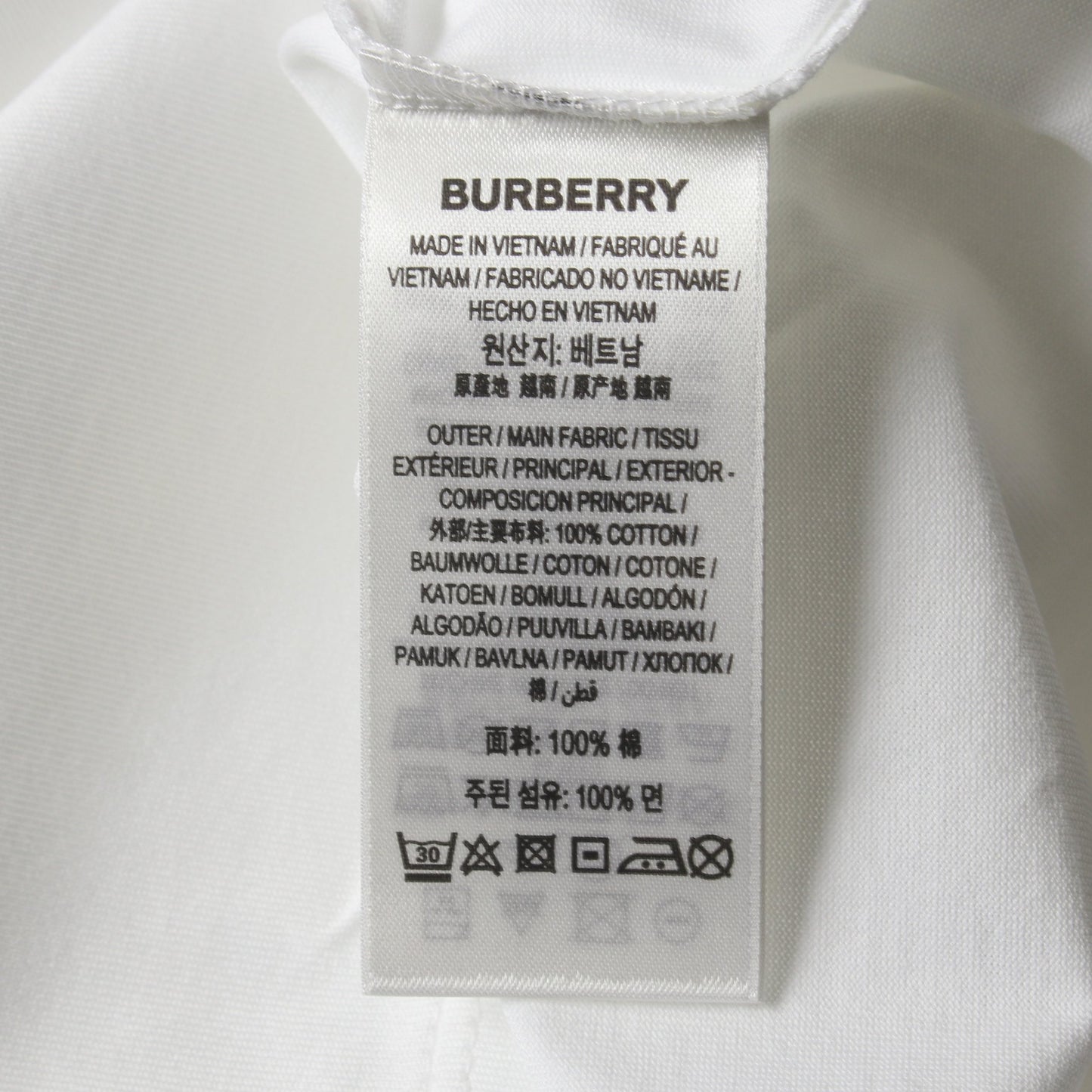 JAYSON Tシャツ クルーネック ロゴ刺繍 コットン ホワイト バーバリー トップス BURBERRY