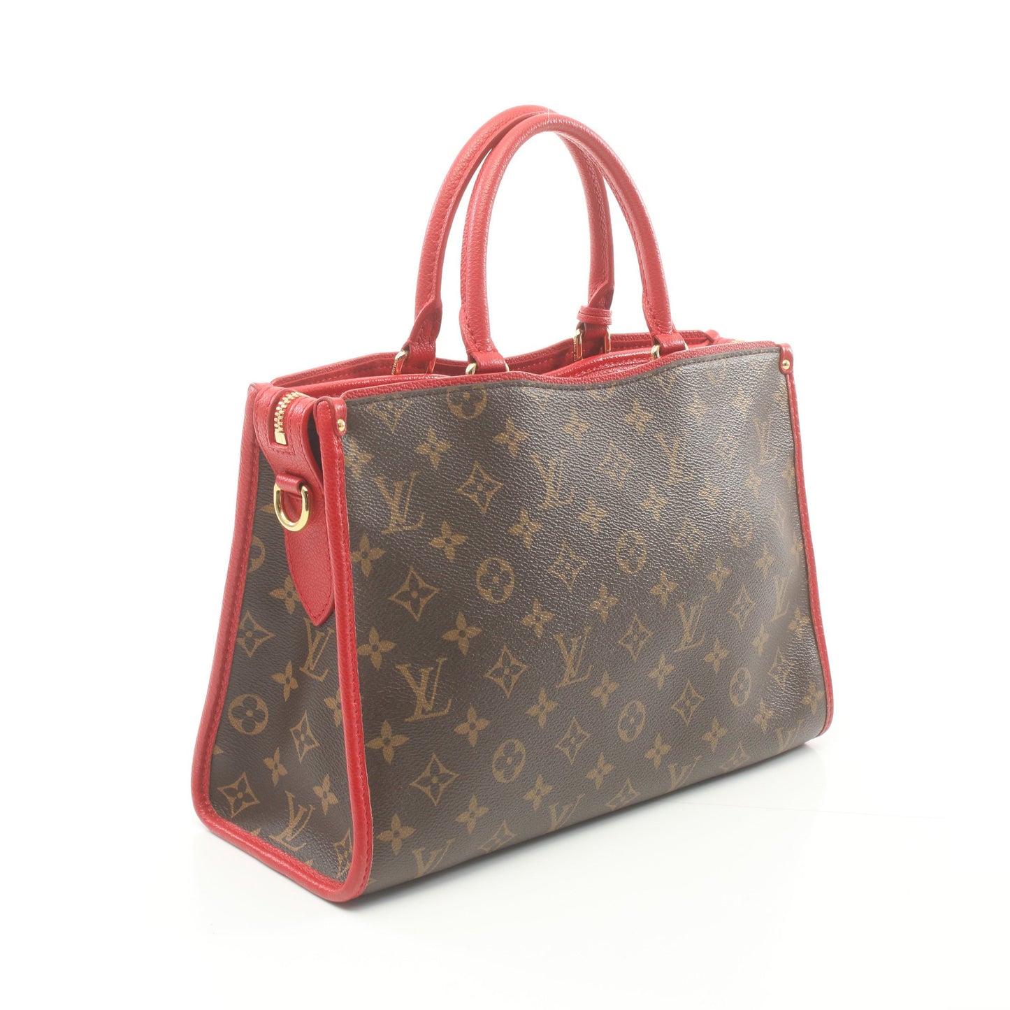 ポパンクールPM モノグラム ルージュ ハンドバッグ PVC レザー ブラウン レッド 2WAY ルイヴィトン バッグ LOUIS VUITTON