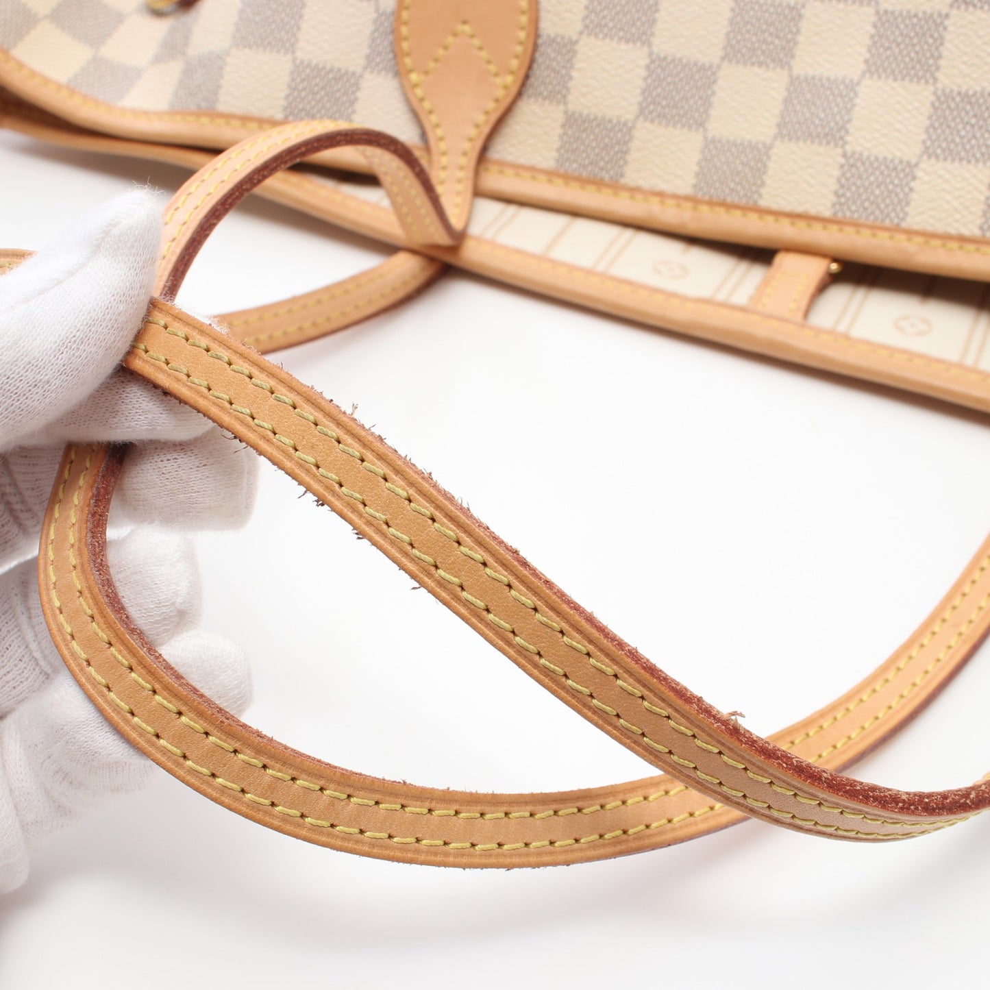 ネヴァーフルMM ダミエアズール ショルダーバッグ トートバッグ PVC レザー ホワイト ルイヴィトン バッグ LOUIS VUITTON