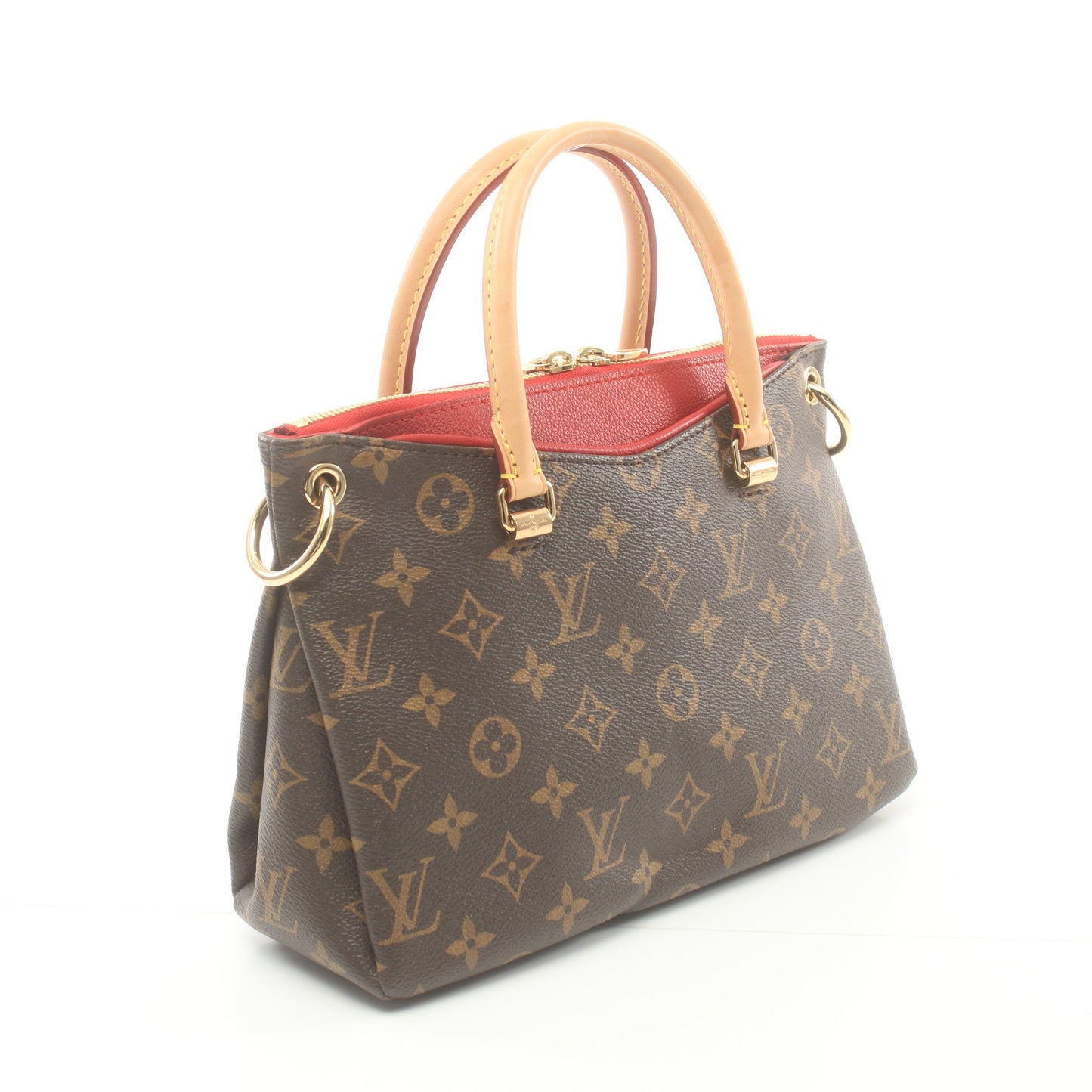 パラスBB モノグラム スリーズ ハンドバッグ PVC レザー ブラウン レッド 2WAY ルイヴィトン バッグ LOUIS VUITTON