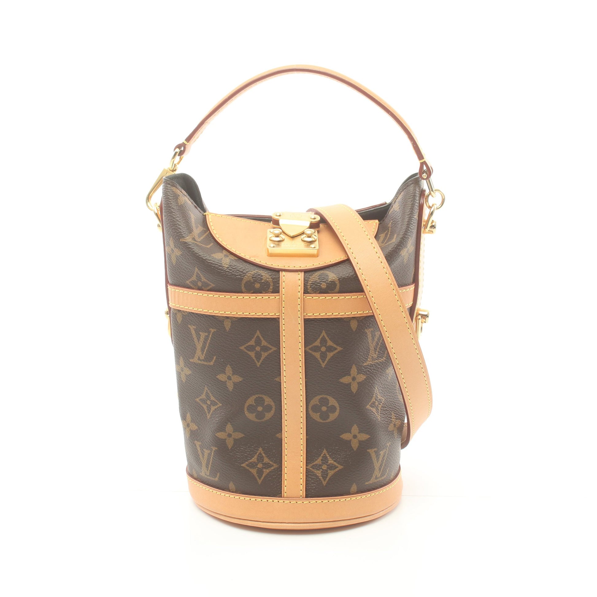 ダッフルバッグ モノグラム ハンドバッグ PVC レザー ブラウン 2WAY ルイヴィトン バッグ LOUIS VUITTON