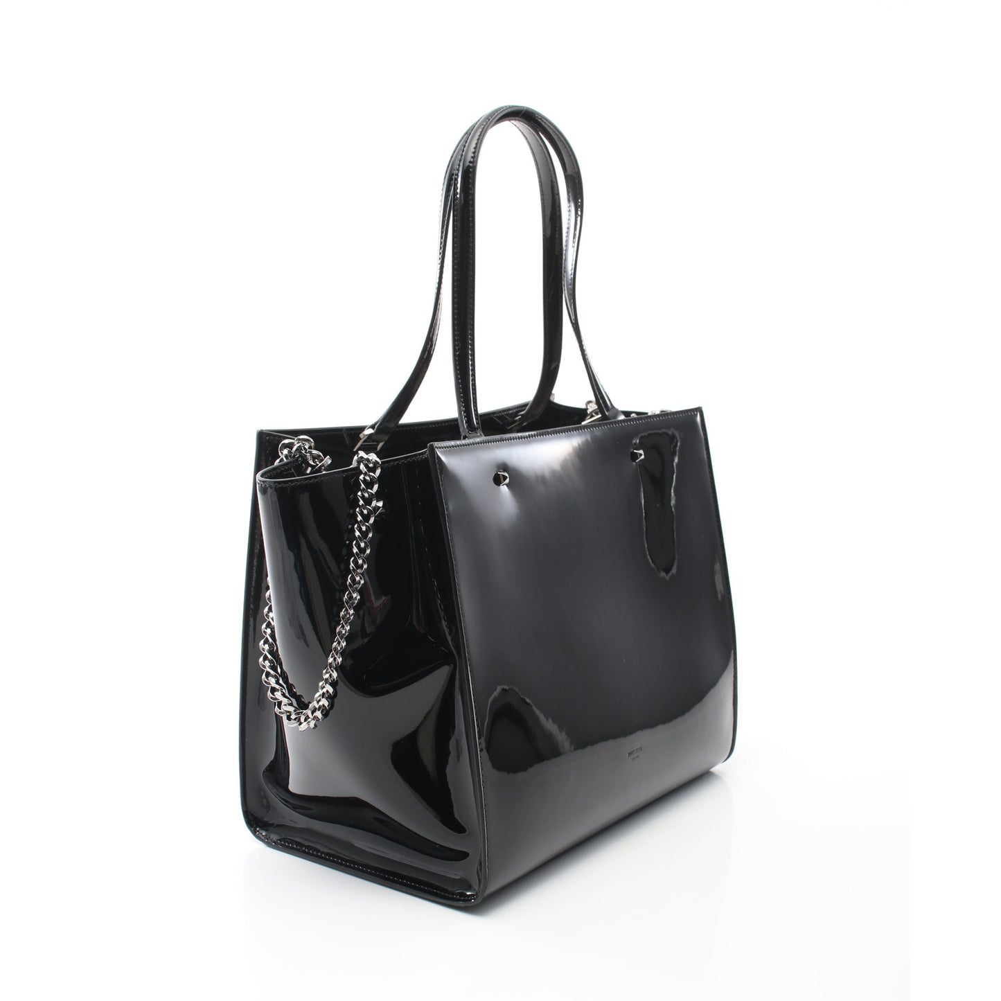 VARENNE TOTE BAG BQI ショルダーバッグ トートバッグ エナメルレザー ブラック 2WAY ジミーチュウ バッグ JIMMY CHOO