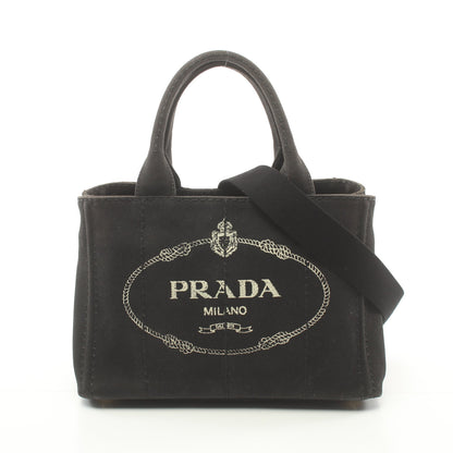 CANAPA カナパ ハンドバッグ トートバッグ キャンバス ブラック 2WAY プラダ バッグ PRADA