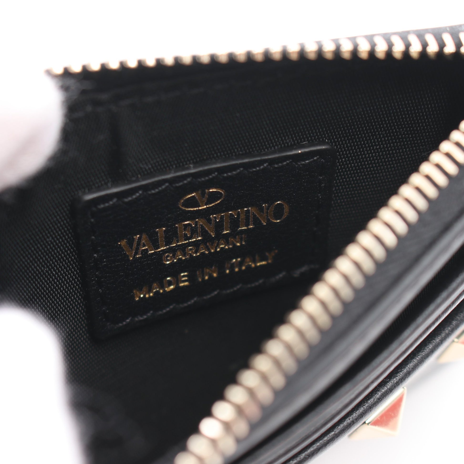 ロックスタッズ カードケース コインケース レザー ブラック ヴァレンティノガラヴァーニ 財布・小物 VALENTINO GARAVANI