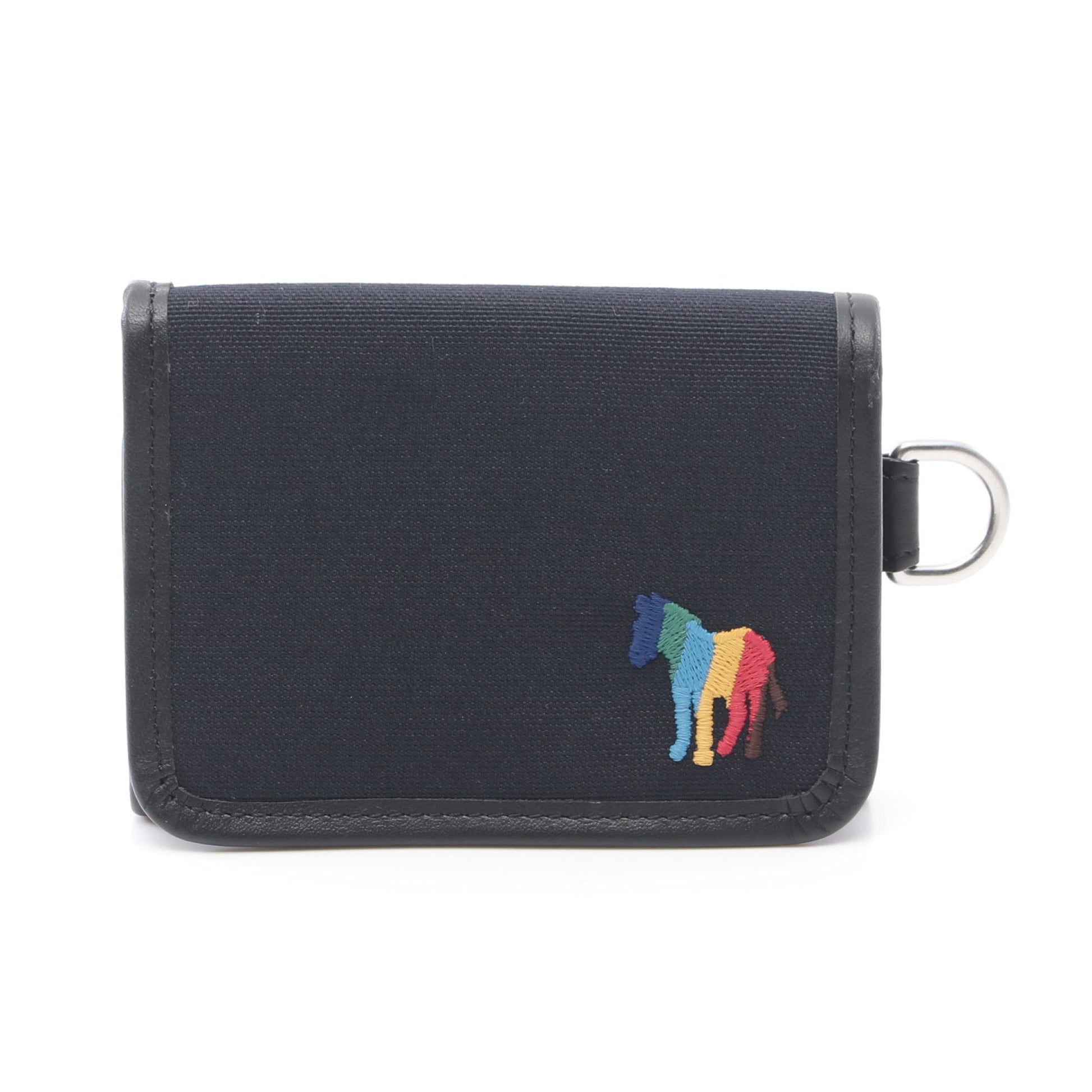 WALLET TRIFOLD ZEBRA 三つ折り財布 キャンバス レザー ダークネイビー ブラック ピーエスバイポールスミス 財布・小物 PS by Paul Smith