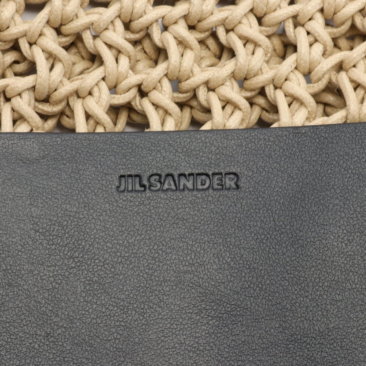 BASE SHOPPER MD WOVEN かごバッグ ハンドバッグ コットンコード レザー ベージュ ブラック ジルサンダー バッグ JIL SANDER