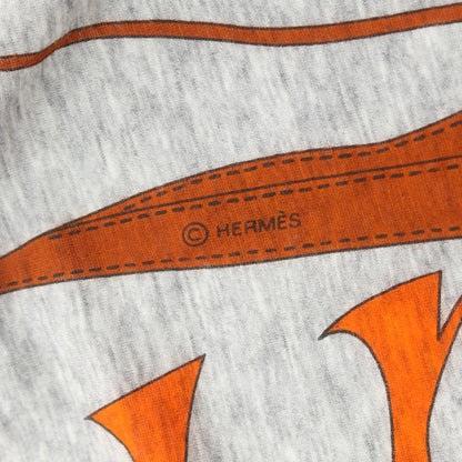 カレ100 MONSIEUR ET MADAME スカーフ コットン グレー オレンジ マルチカラー エルメス 財布・小物 HERMES