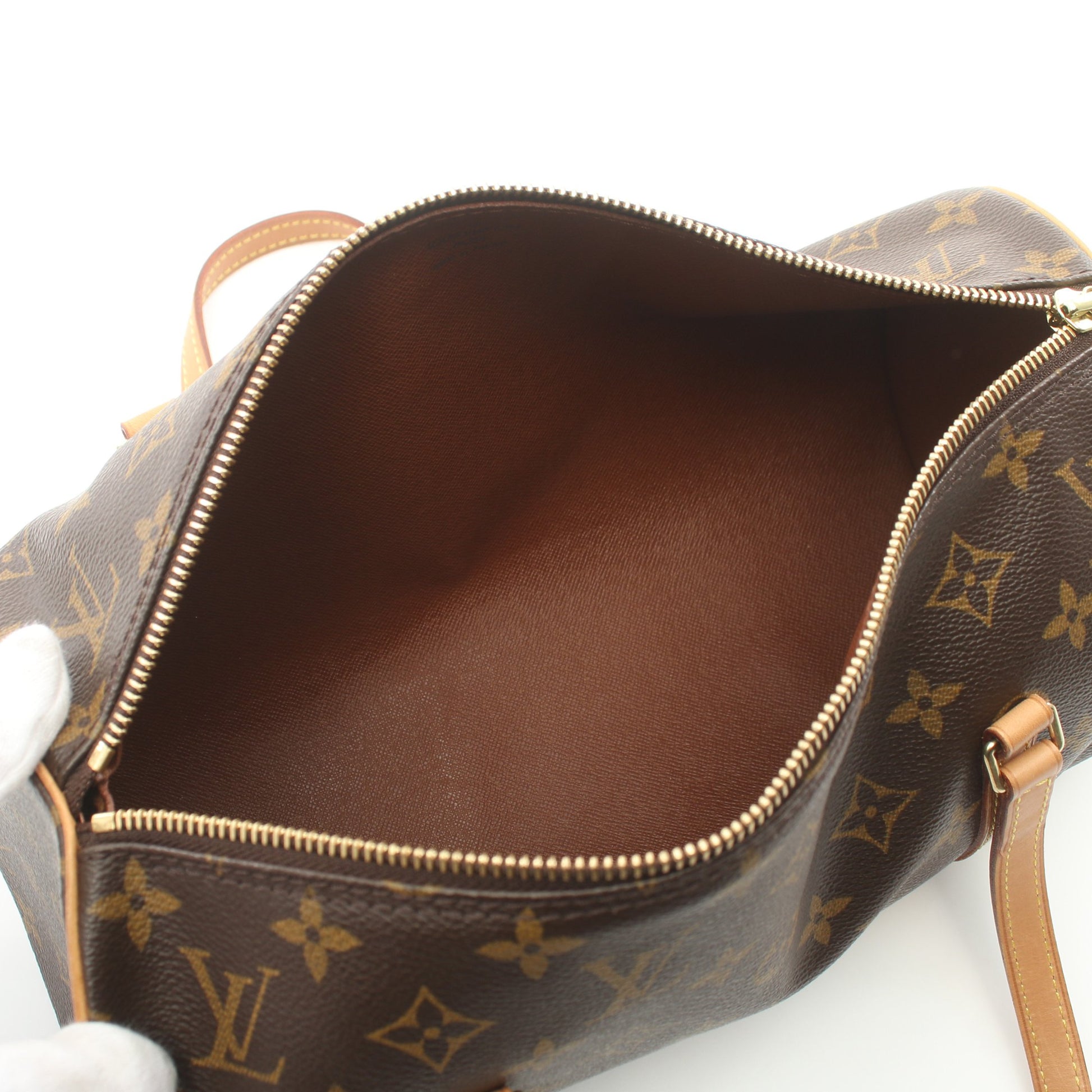 パピヨン30 モノグラム ハンドバッグ PVC レザー ブラウン ルイヴィトン バッグ LOUIS VUITTON